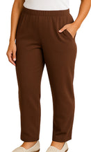 Load image into Gallery viewer, Women's Knit Pull on Pants - Cotton Blend with Flat Front waistband

