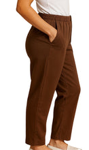 Load image into Gallery viewer, Women's Knit Pull on Pants - Cotton Blend with Flat Front waistband
