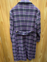 Load image into Gallery viewer, Veno Giovanni CB-11 Purple Windowpane Double breasted 100% Wool Overcoat/Topcoat
