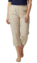 Load image into Gallery viewer, Women's Capris with Studded Hem Detail in Tri-Blend Denim and Twill with Angled side Pockets
