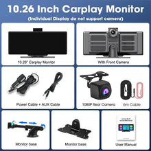 Load image into Gallery viewer, 4K 10.26'' Mirror Dash Cam w/ Carplay &amp; Android Auto
