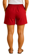 Load image into Gallery viewer, Women's Interlock Knit cotton Shorts with Elastic Waist and Adjustable Drawstring
