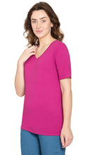 Load image into Gallery viewer, Women's Perfect Short-Sleeve V-Neck Tee Shirt - Cotton blend and Wrinkle Resistant
