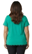 Load image into Gallery viewer, Women's V-neck Short Sleeve Tshirt with A Three Button Placket
