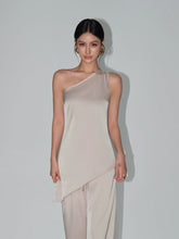 Load image into Gallery viewer, High-end Satin Off-shoulder Irregular Sleeveless Top Wide-leg Casual Pants Set
