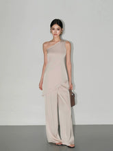 Load image into Gallery viewer, High-end Satin Off-shoulder Irregular Sleeveless Top Wide-leg Casual Pants Set
