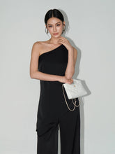 Load image into Gallery viewer, High-end Satin Off-shoulder Irregular Sleeveless Top Wide-leg Casual Pants Set

