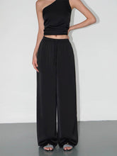 Load image into Gallery viewer, High-end Satin Off-shoulder Irregular Sleeveless Top Wide-leg Casual Pants Set
