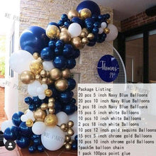 Load image into Gallery viewer, 104pcs Navy Blue And Gold White Balloon Garland Arch Kit For Wedding Birthday Party  Baby Shower Girl Bridal Shower Birthday Party Decorations
