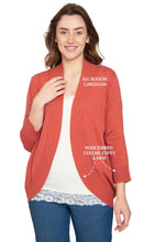 Load image into Gallery viewer, Women's Curved Hem Cardigan - Open Front in Soft Cashmere like Fabric
