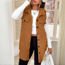 Load image into Gallery viewer, Wool-Like Sleeveless Vest with Lapel
