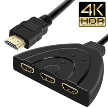 Load image into Gallery viewer, 1080P HDMI 3 Ports HDMI Splitter Cable 4K 1080P HDMI Switcher 3 In 1 Out HDMI Splitter With High Speed Pigtail Cable HUB Adapter For Laptop HDTV Projector
