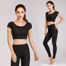 Load image into Gallery viewer, Printed navel short-sleeved quick-drying dance dress
