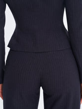 Load image into Gallery viewer, Quinnie Navy Striped High-Waisted Straight Leg Pant
