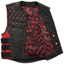 Load image into Gallery viewer, Tactical Emerald Men’s Motorcycle Leather Vest
