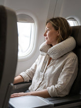 Load image into Gallery viewer, Linen Adjustable Neck Support Travel Pillow
