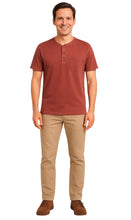 Load image into Gallery viewer, Men's Short Sleeve Henley Relaxed Fit Shirt with Pocket

