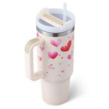 Load image into Gallery viewer, 40 Oz Tumbler With Handle Straw Insulated, Stainless Steel Spill Proof Vacuum Coffee Cup Tumbler With Lid Tapered Mug Gifts For Valentine Lover Suitable For Car Gym Office Travel
