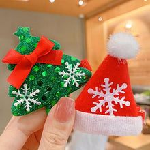 Load image into Gallery viewer, 10pcs Cartoon Christmas Hairpin For Kids Lovely Pom-pom Children Hairpins Christmas Tree Decrative Hair Clips Fashion Hair Accessories For Women
