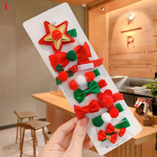 Load image into Gallery viewer, 10pcs Cartoon Christmas Hairpin For Kids Lovely Pom-pom Children Hairpins Christmas Tree Decrative Hair Clips Fashion Hair Accessories For Women
