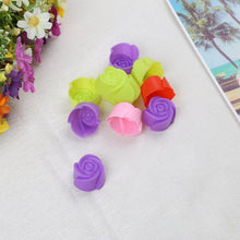 Load image into Gallery viewer, 10pcs Rose Mold  Food Grade Silicone Mini Cupcake Cake Tool Muffin Cookie Baking Molds Chocolate Soap Pastry Decorating Set Reusable And Non-stick Mini Size Silicone Baking Cups Muffin Cups Mini Cupcake Liners Mini Chocolate Holders
