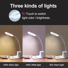 Load image into Gallery viewer, 10W QI Quick Wireless Charging LED Desk Lamp Flexible Touch Dimmable Eye Protect Reading Table Light Bedroom Office Table Lamp Decorative Table Lamp Cute Study Lamps for Bedroom Décor
