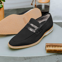Load image into Gallery viewer, 11-020-BLK MEO 3 Sueded Goatskin Penny Loafer, Black
