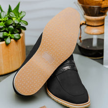 Load image into Gallery viewer, 11-020-BLK MEO 3 Sueded Goatskin Penny Loafer, Black
