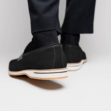 Load image into Gallery viewer, 11-020-BLK MEO 3 Sueded Goatskin Penny Loafer, Black
