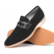 Load image into Gallery viewer, 11-020-BLK MEO 3 Sueded Goatskin Penny Loafer, Black
