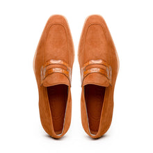 Load image into Gallery viewer, 11-020-CGN MEO 3 Sueded Goatskin Penny Loafer, Cognac
