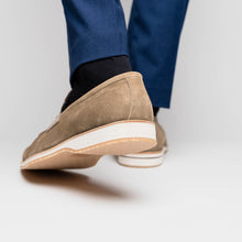 Load image into Gallery viewer, 11-020-TPE MEO 3 Sueded Goatskin Penny Loafer, Taupe
