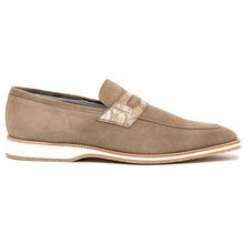 Load image into Gallery viewer, 11-020-TPE MEO 3 Sueded Goatskin Penny Loafer, Taupe

