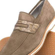 Load image into Gallery viewer, 11-020-TPE MEO 3 Sueded Goatskin Penny Loafer, Taupe
