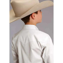 Load image into Gallery viewer, Stetson Pinpoint Oxford (White) - Boy's Western Shirt
