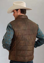 Load image into Gallery viewer, Stetson Suede Puffer Vest (Brown) - Men's Leather Vest
