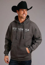 Load image into Gallery viewer, Stetson USA Distressed (Grey) - Men's Hoodie Sweatshirt

