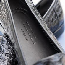 Load image into Gallery viewer, 11-119-BKM (BLK) TUSCANY Crocodile Penny Loafer, Black
