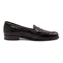 Load image into Gallery viewer, 11-119-NIC TUSCANY Crocodile Penny Loafer, Nicotine
