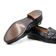 Load image into Gallery viewer, 11-119-NIC TUSCANY Crocodile Penny Loafer, Nicotine
