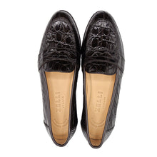 Load image into Gallery viewer, 11-119-NIC TUSCANY Crocodile Penny Loafer, Nicotine
