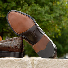 Load image into Gallery viewer, 11-201-CGM ROMA Crocodile Penny Loafer, Cognac
