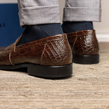 Load image into Gallery viewer, 11-201-CGM ROMA Crocodile Penny Loafer, Cognac
