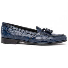 Load image into Gallery viewer, 11-582-NVY FRANCO Crocodile Tassel Loafer, Navy
