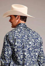 Load image into Gallery viewer, Stetson Midnight Paisley (Blue) - Men's Western Shirt
