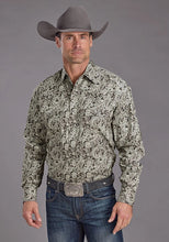 Load image into Gallery viewer, Stetson 2235 Silver Paisley (Grey) - Men's Western Shirt
