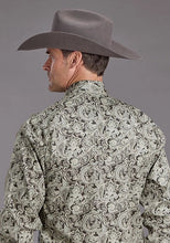 Load image into Gallery viewer, Stetson 2235 Silver Paisley (Grey) - Men's Western Shirt
