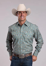 Load image into Gallery viewer, Stetson 2869 Spruce Medallion (Blue) - Men's Western Shirt
