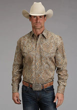 Load image into Gallery viewer, Stetson Desert Paisley (Brown) - Men's Western Shirt
