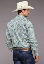 Load image into Gallery viewer, Stetson 2034 Tonal Paisley (Blue) - Men's Western Shirt
